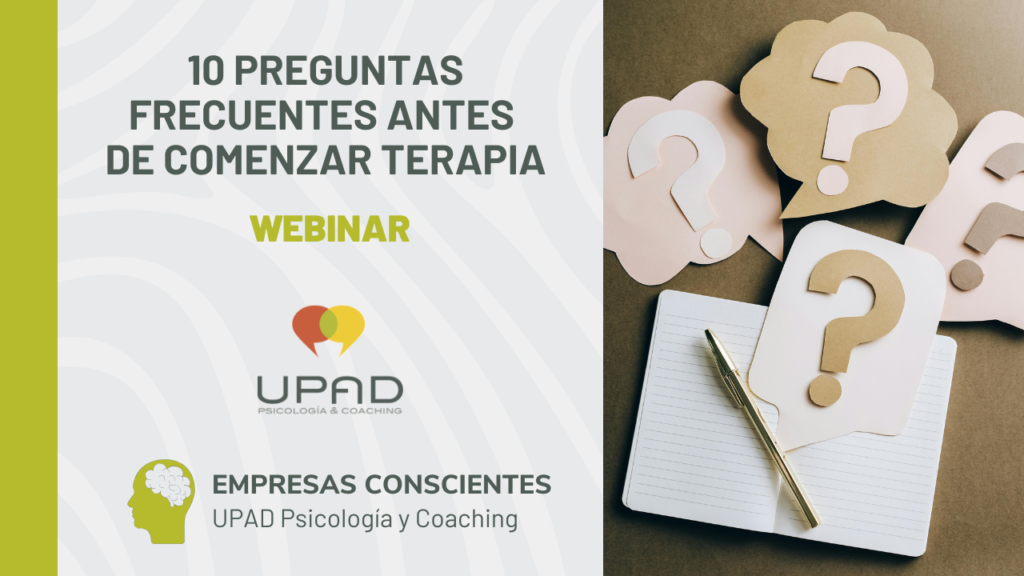 Webinar Las 10 preguntas más frecuentes al psicólogo antes de comenzar la terapia